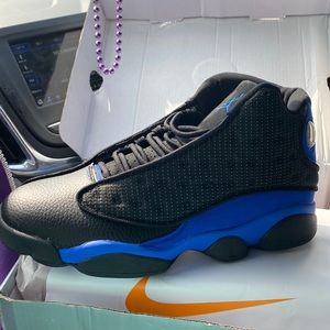 Fabricated Jordan 13  size 10 royal blue and black never worn